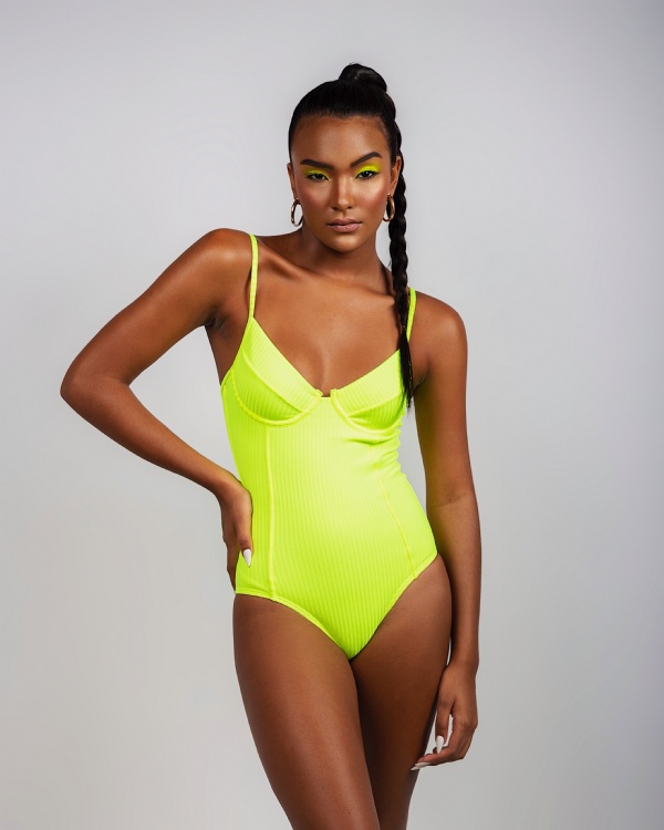 BODY REGATA ARO AMARELO NEON CANELADO