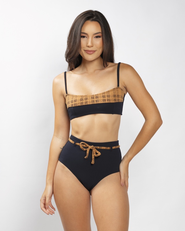 BIKINI VENICE XADREZ MARROM 