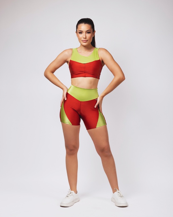 CONJUNTO VENUS SHORT TERRA E VERDE