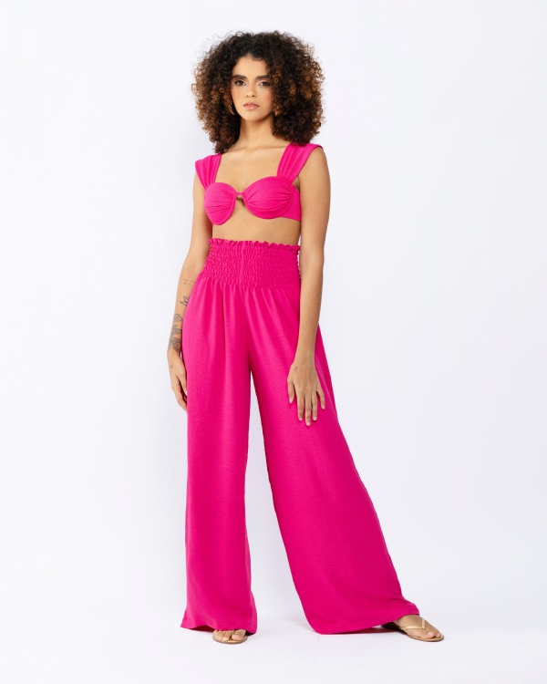 CALÇA LASTEX ROSA PINK 