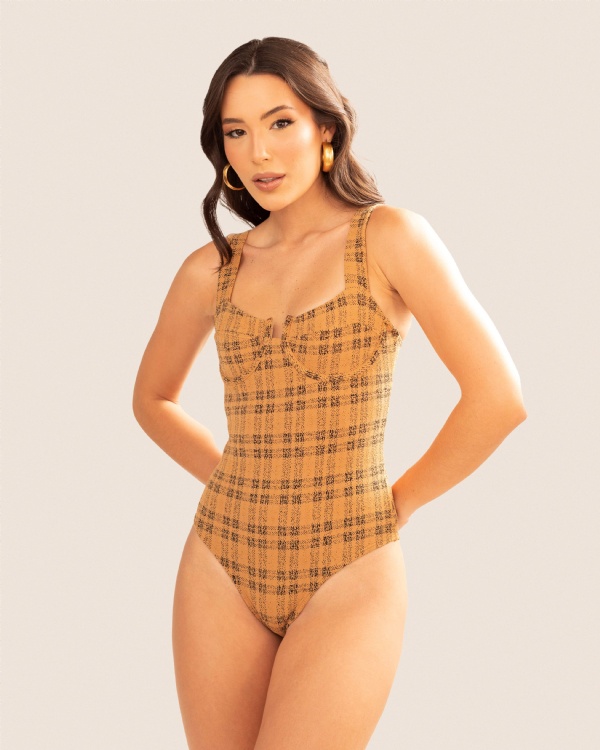 BODY REGATA CLASSIC XADREZ MARROM 