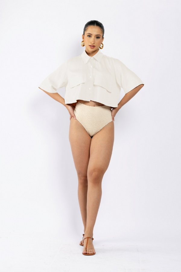 CAMISA CROPPED OFFWHITE