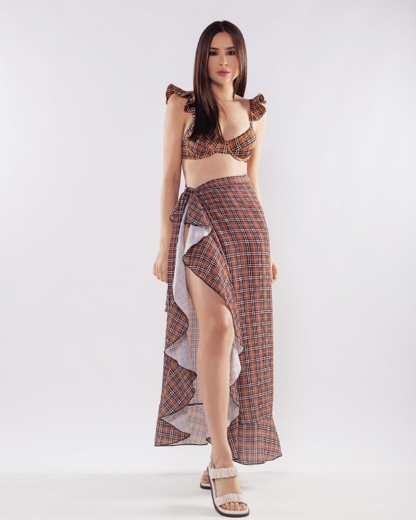 SAIA ENVELOPE XADREZ MARROM