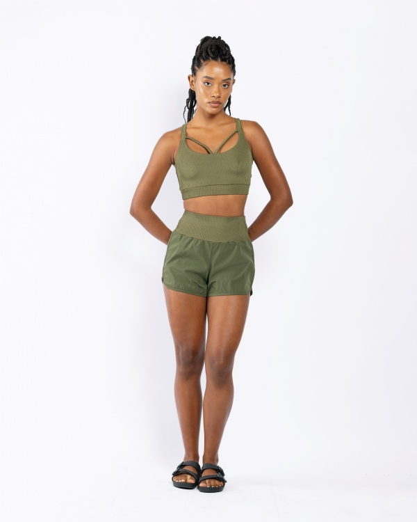 CONJUNTO SHORT WAY VERDE CANELADO