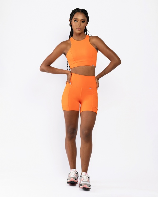 CONJUNTO LINE SHORT LARANJA 