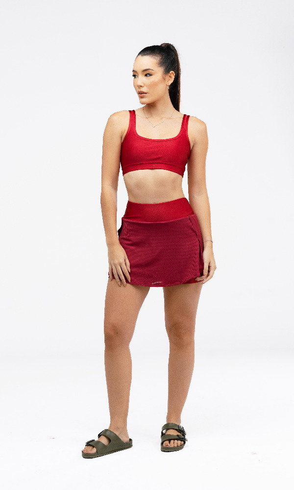 CONJUNTO SHORT SAIA SUN VINHO BORDÔ 