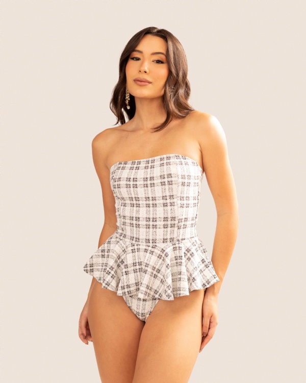 BODY BIA XADREZ PRETO