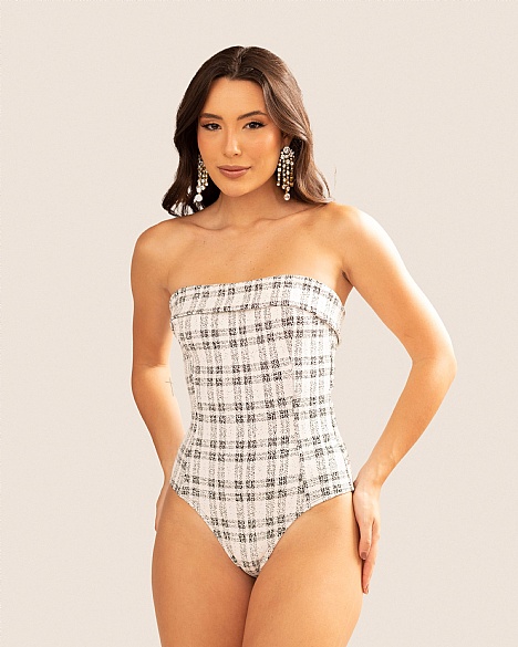 BODY LADY XADREZ PRETO