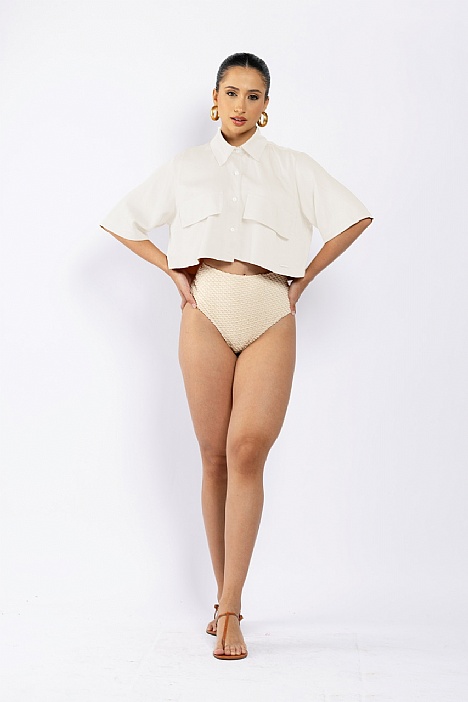 Camisa Cropped Offwhite