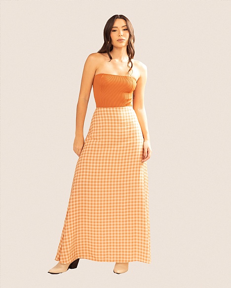 SAIA EVA VICHY CANELA 