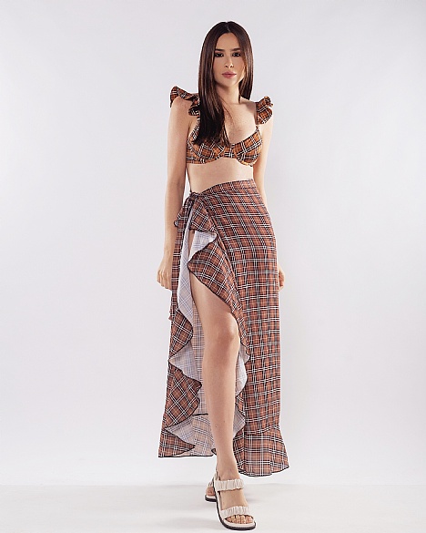 SAIA ENVELOPE XADREZ MARROM