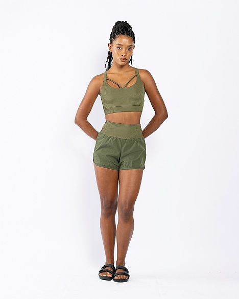 CONJUNTO SHORT WAY VERDE CANELADO