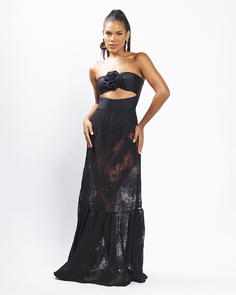 SAIA RENDA BABADO PRETA 