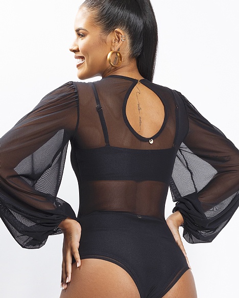 BODY EMMA TULE PRETO 